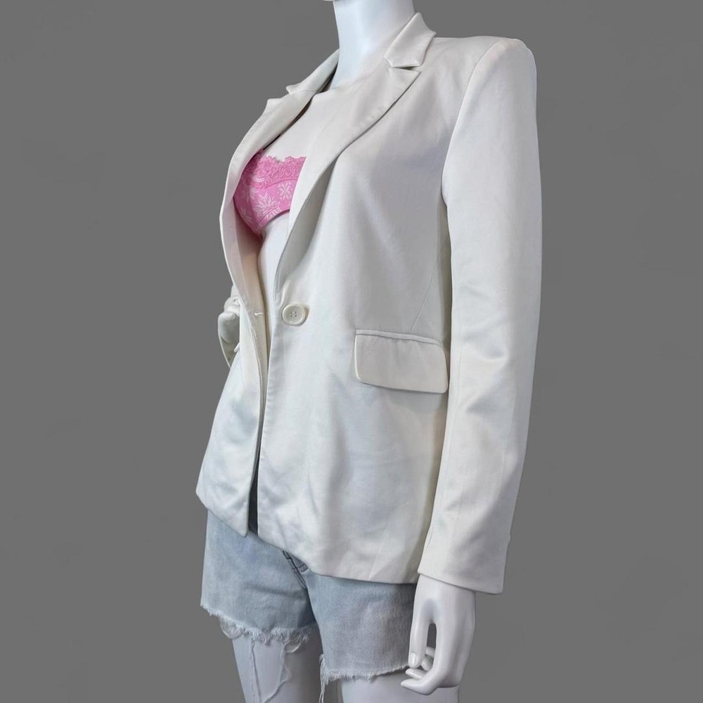 Forever 21 Ivory White Blazer Womens Medium Single Button Tailored Career